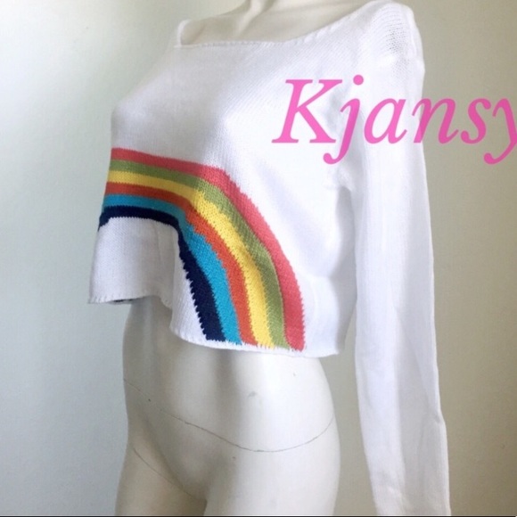 RESTOCKED! 5⭐️ CROPPED RAINBOW SWEATER - Picture 5 of 6